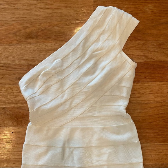 Herve Leger One Shoulder Bandage Dress White - Picture 4 of 6